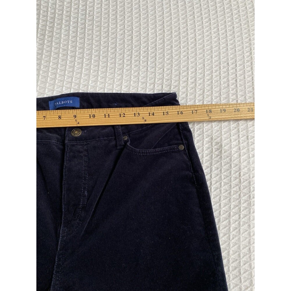 Talbots high waist straight leg Navy blue corduroy women’s pants sz 10p Petites - Picture 5 of 7